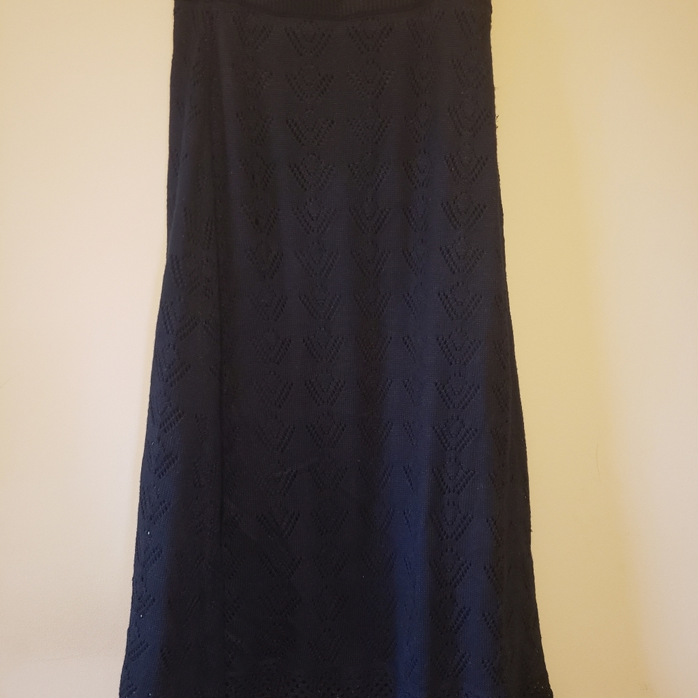 Lapis Black Knit Maxi Skirt